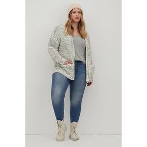 Torrid Plus Size 2021 Cocoon Fleece Knit Cardigan Gray Size 3X